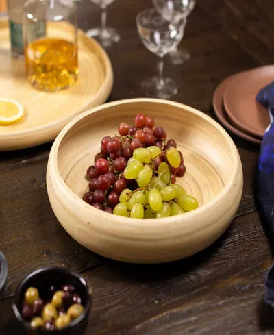 Joyce Chen Lexa Collection 12" Fruit Bowl In Brown