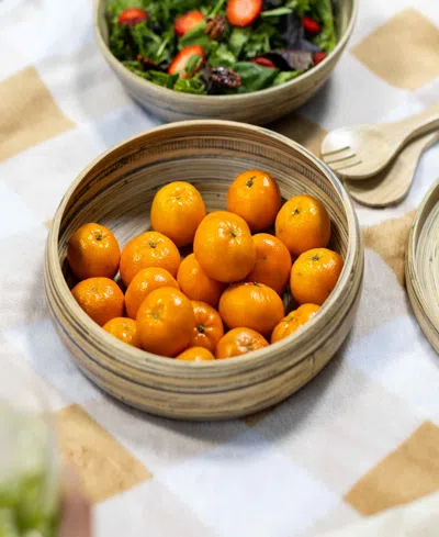 Joyce Chen Lexa Collection 12" Fruit Bowl In Brown