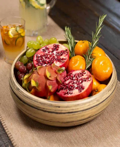 Joyce Chen Lexa Collection 12" Fruit Bowl In Brown