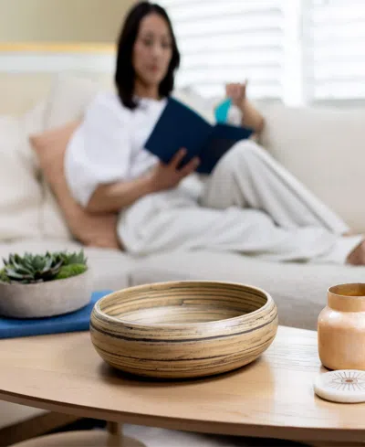 Joyce Chen Lexa Collection 12" Fruit Bowl In Brown