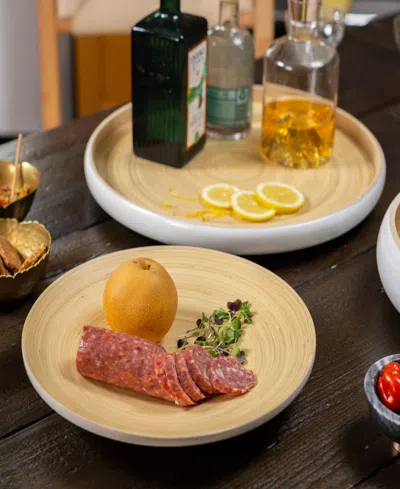 Joyce Chen Lexa Collection 12" Footed Plate In White