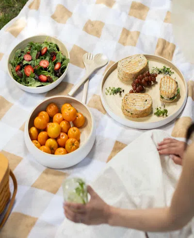 Joyce Chen Lexa Collection 16" Serving Tray In White