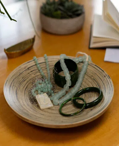 Joyce Chen Lexa Collection 12" Footed Plate In Brown