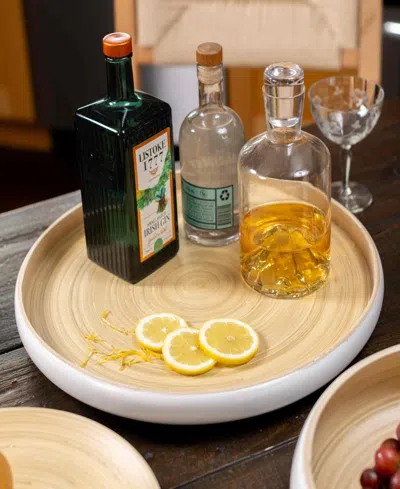 Joyce Chen Lexa Collection 16" Serving Tray In White