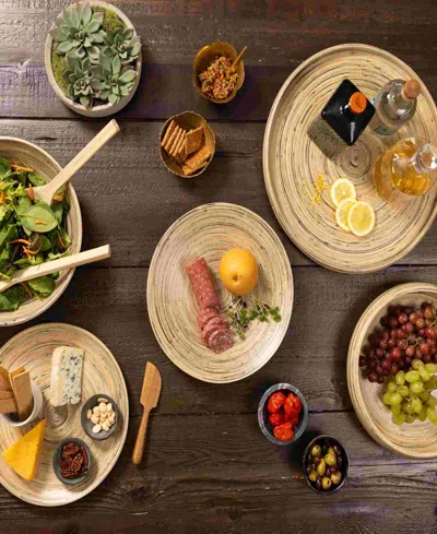 Joyce Chen Lexa Collection 12" Footed Plate In Brown