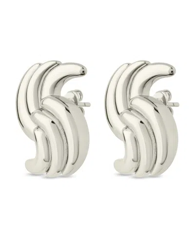 Sterling Forever Leni Twisted Statement Stud Earrings In Metallic