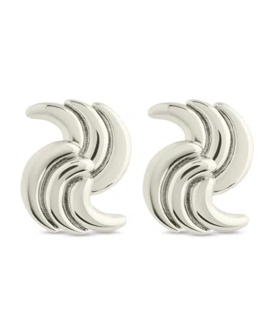 Sterling Forever Leni Twisted Statement Stud Earrings In Metallic