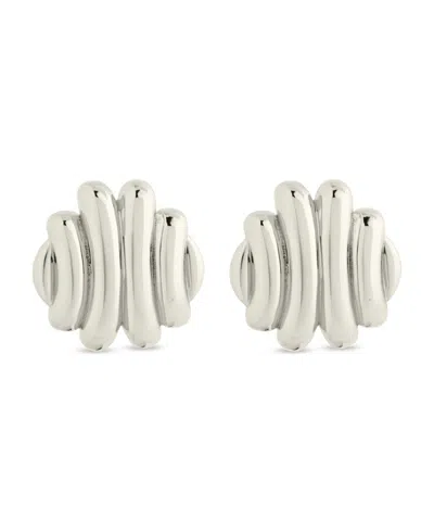 Sterling Forever Rudy Textured Stud Earrings In Silver