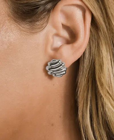 Sterling Forever Rudy Textured Stud Earrings In Silver
