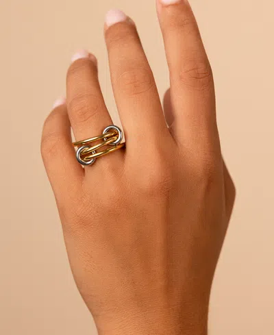 Sterling Forever Tamsen Linked Stacking Ring Set In Multi