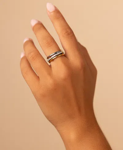 Sterling Forever Edda Pave Triple Row Ring In Multi