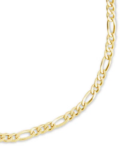 Sterling Forever Figaro Chain Bracelet In Gold
