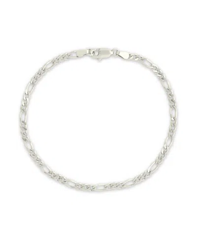 Sterling Forever Figaro Chain Bracelet In Silver