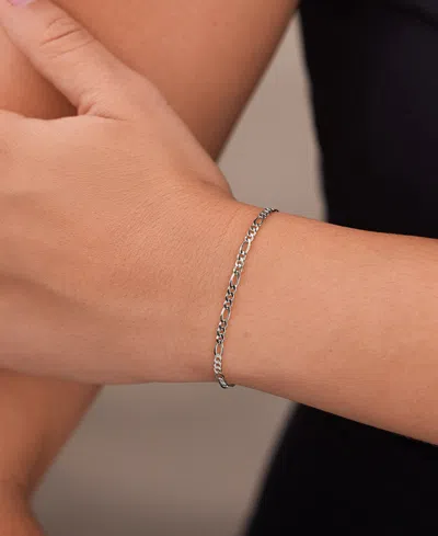 Sterling Forever Figaro Chain Bracelet In Silver
