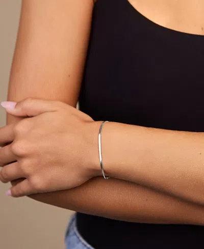 Sterling Forever Sterling Silver Herringbone Chain Bracelet In Silver