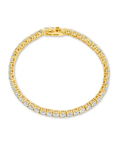 Sterling Forever Aderyn Cubic Zirconia Tennis Bracelet In Gold