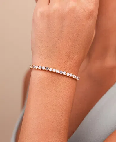 Sterling Forever Aderyn Cubic Zirconia Tennis Bracelet In Gold