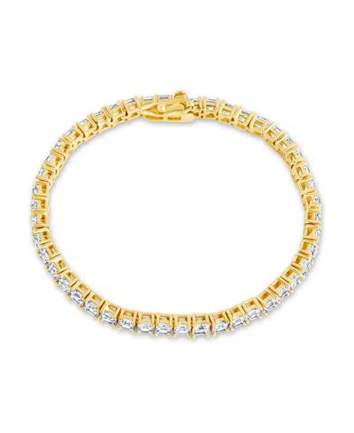 Sterling Forever Aderyn Cubic Zirconia Tennis Bracelet In Gold