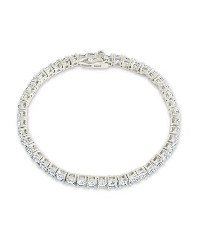 Sterling Forever Tatum Cubic Zirconia Tennis Bracelet In Silver