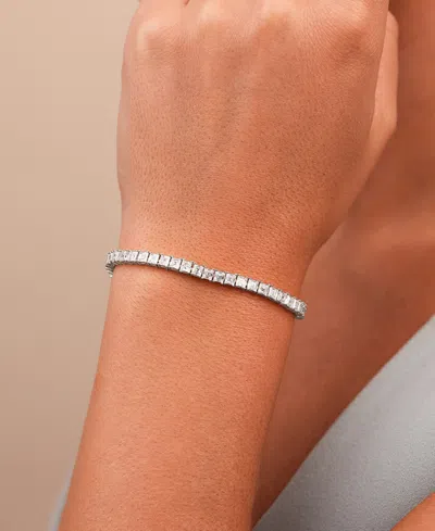 Sterling Forever Tatum Cubic Zirconia Tennis Bracelet In Silver