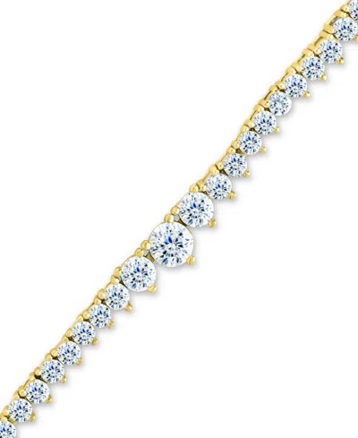 Sterling Forever Aderyn Cubic Zirconia Tennis Bracelet In Gold