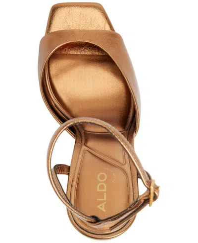 Aldo Women's Valentyna Two-piece Square Toe Dress Sandals In Gold