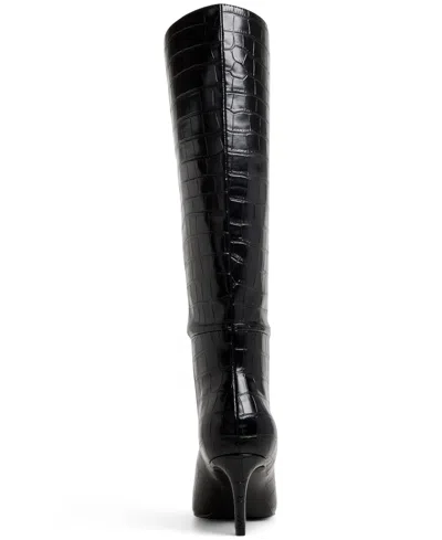 Aldo Heather Knee High Pointy Toe Boots In Black
