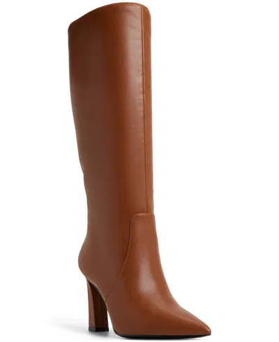 Aldo Nathalee Pointed Toe Knee High Boot In Brown