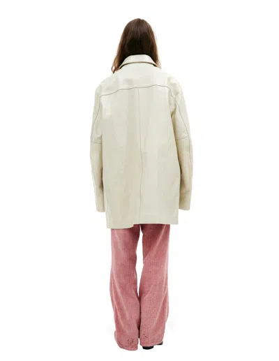 Our Legacy Single-breasted Leather Coat In Neutral