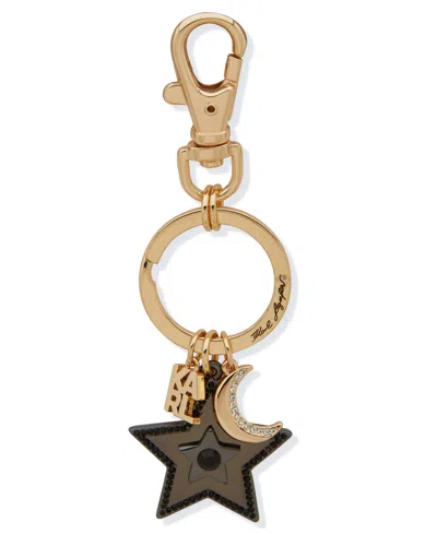 Karl Lagerfeld Star And Moon Charm Keychain In Gold