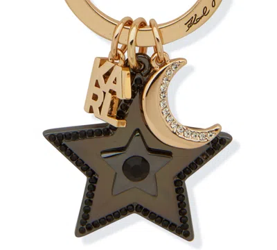 Karl Lagerfeld Star And Moon Charm Keychain In Gold