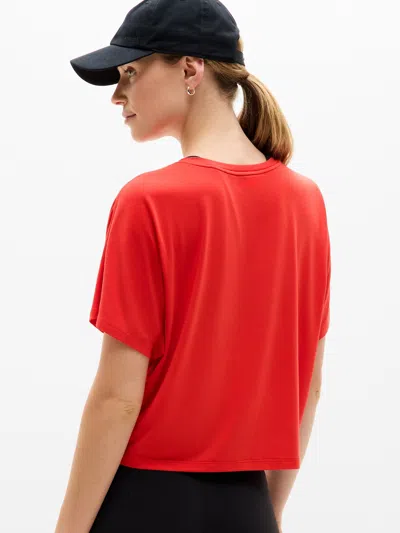 Athleta With Ease Crop Tee In Red