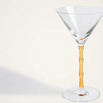 La Doublej Bamboo Set Of Two Crystal Glass Martini Glasses In Yellow