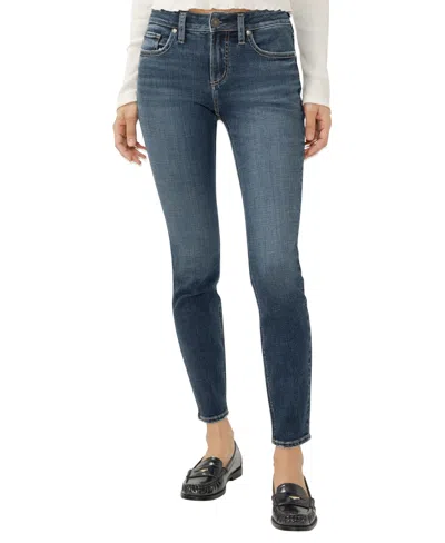 Silver Jeans Co. Women's Elyse Mid Rise Straight Fit Jeans In Blue
