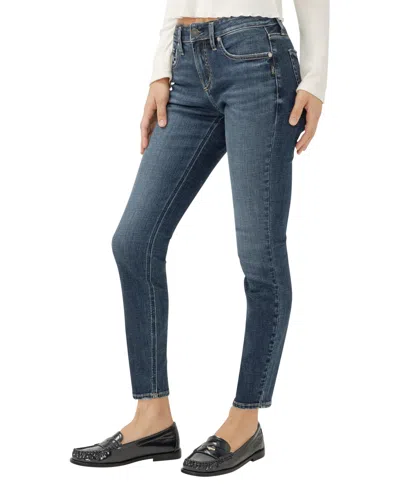 Silver Jeans Co. Women's Elyse Mid Rise Straight Fit Jeans In Blue