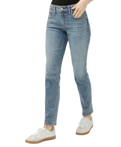 Silver Jeans Co. Women's Boyfriend Mid Rise Slim Leg Jeans In Blue