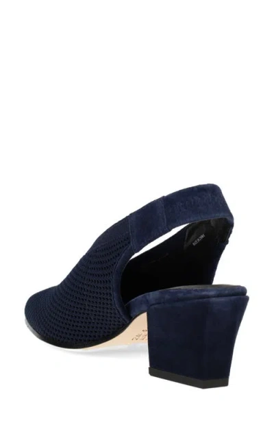 Eileen Fisher Vasa Block Heel Knit Slingback Pump In Blue