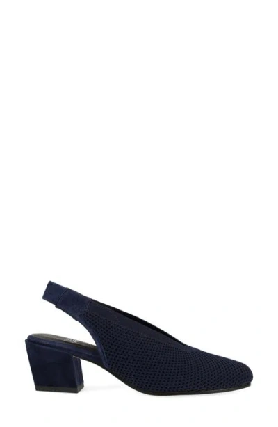 Eileen Fisher Vasa Block Heel Knit Slingback Pump In Blue