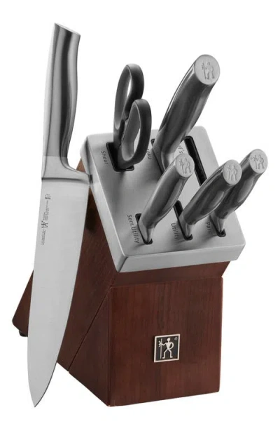 Henckels Cutlery Graphite 7-pc Ss Block Set In Silver