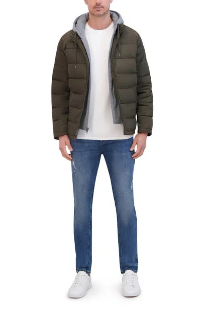 Kenneth Cole New York Water Resistant Puffer Jacket In Brown