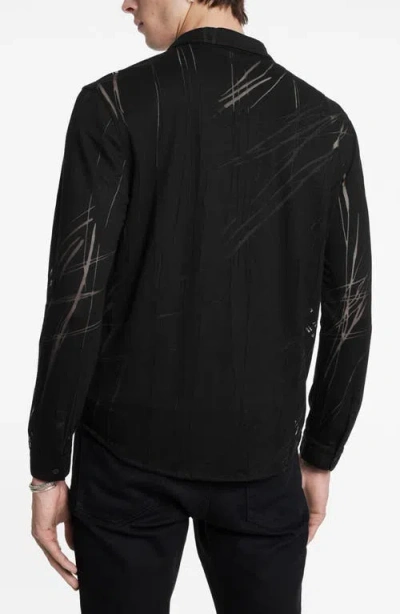 John Varvatos Phoenix Pleat Front Button-up Shirt In Black