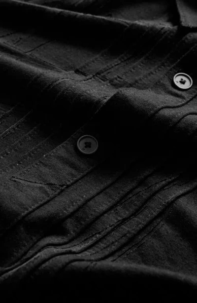 John Varvatos Phoenix Pleat Front Button-up Shirt In Black