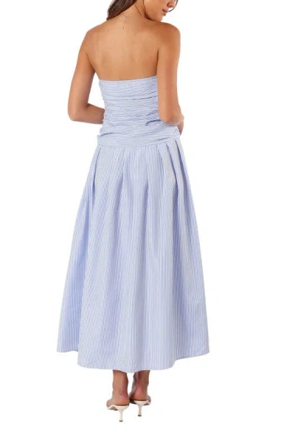 Petal And Pup Petal & Pup Avalee Stripe Strapless Maxi Dress In Blue