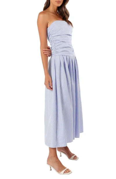 Petal And Pup Petal & Pup Avalee Stripe Strapless Maxi Dress In Blue
