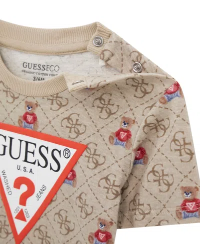 Guess Baby Boys 2-piece Long Sleeve T-shirt And Active Pant Set In Brown