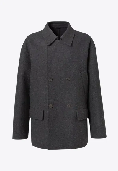 Fendi Felt Wool Coat Coats And Trench Coats Gray In Black