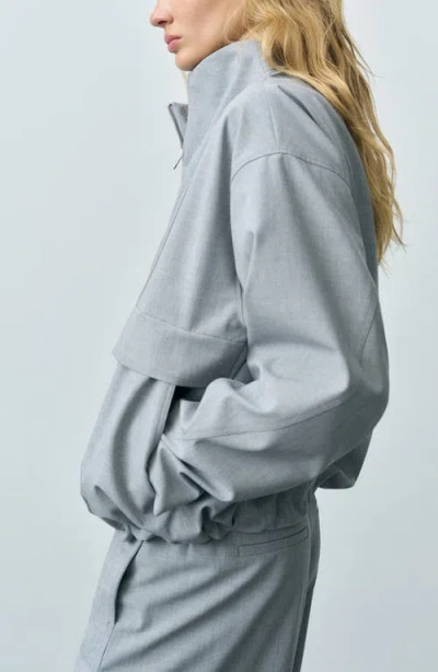 Mango Barile Half-zip Jacket In Gray