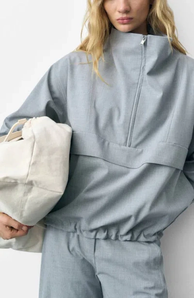 Mango Barile Half-zip Jacket In Gray