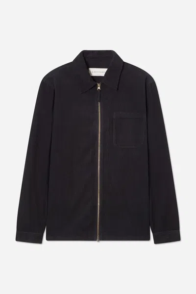 A Days March Fraser Zip Corduroy Overshirt In Black