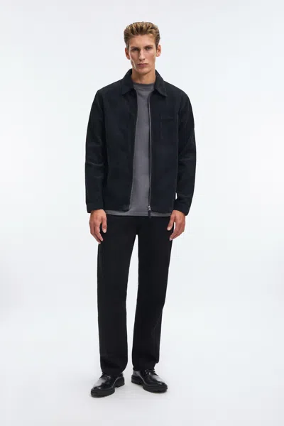 A Days March Fraser Zip Corduroy Overshirt In Black